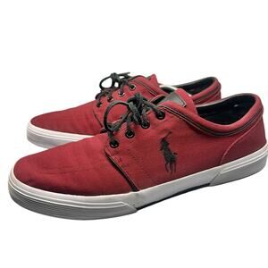 Polo Ralph Lauren Faxon Low Red Canvas Sneaker Sz 13D